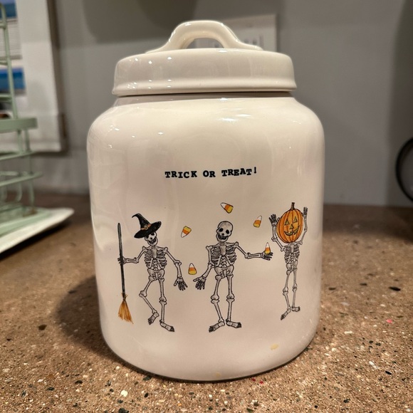 Rae Dunn Dancing Skeleton Canister - Picture 1 of 8